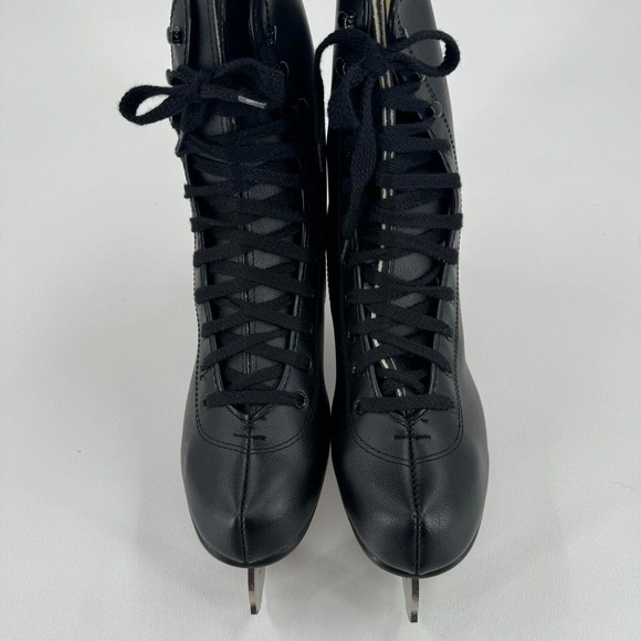 SLM Canadian Flyer MENS Black Lace Up Single Blade Ice Skates SIZE 9 - Vintage - Picture 3 of 16